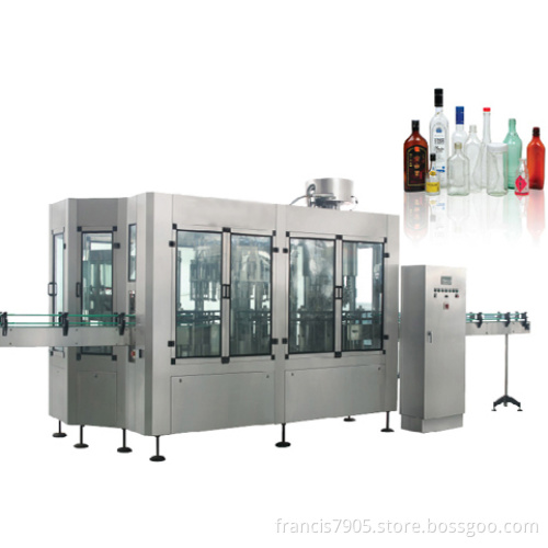 Automatic Glass Liquid Bottle Filling Machine With Aluminum Screw Caping 2 In 1 Monoblock